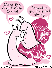 theredheadbedhead:  Love the Anal Safety Snails!! Go slow &