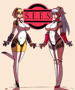 robotoseckshau5:  kinda fell asleep after i finished this, from last nights sudden stream and beacuse i wanted to draw them.Aegis and Labrys  =3