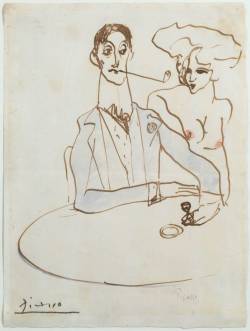 thunderstruck9:  Pablo Picasso (Spanish, 188-1973), Au café,