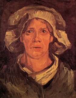 artist-vangogh:  Head of a Peasant Woman with White Cap, 1885,