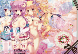 (via #r_18 flandre scarlet, patchouli knowledge, and remilia