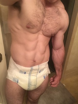 diaperthor24:The muscles say dominant, the soaked diapers say