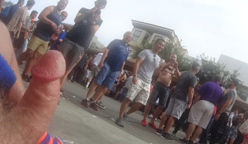 A Nice View at the Folsom Street Fair.Â  Nude erection on display in the street.