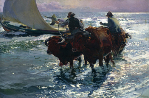 joaquin-sorolla:  Bulls in the Sea, 1903, Joaquín Sorolla Medium:
