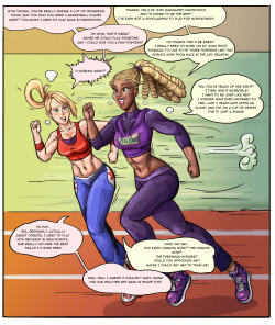 fatline: “She (Didn’t) Really Have It Coming”  a She Had it Coming sidestory, introducing Tromia Udobi, Dobuita Mori’s  protegee in sports and apparently gaining weight. Dive into a 19 part  sequence featuring rich line art and full color images.