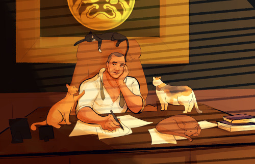 aggrovante:another day at the saejima family office 🐈