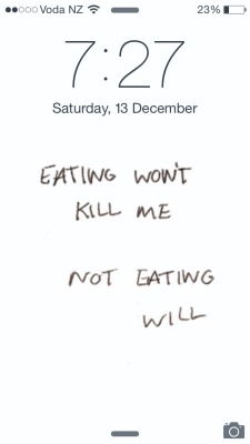 notso-perfectly-me:  It really sucks how I have to have this as my lock screen to remind myself daily that I need to eat. I was fine last month but this month has just started off really bad. 