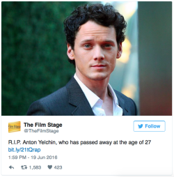 micdotcom:  Star Trek actor Anton Yelchin dies at 27 Anton Yelchin,