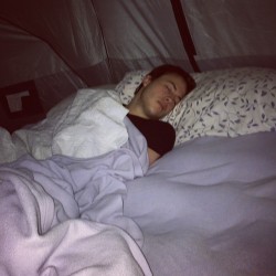 tondlr:  he looks like a baby when he sleeps :3 #boyfriend #camping