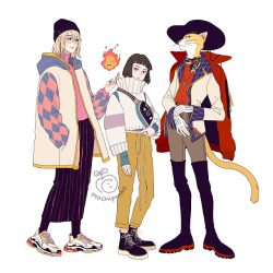 mochipanko:  Ghibli fashion - Howl, Haku & the Baron+Sophie,