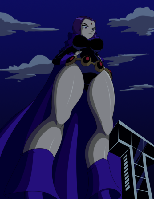 grimphantom2: ravenravenraven:  Hey everybody! I thought I would do my best to tackle a bunch of the size and POV requests I’ve gotten where we see Raven quite literally putting the “Titan“ in Teen Titan. I especially had fun with the POV ones.