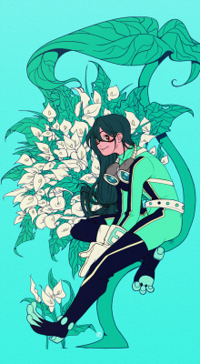 kaimyo:Wanted to draw Tsuyu and add some flowers for symbolism,