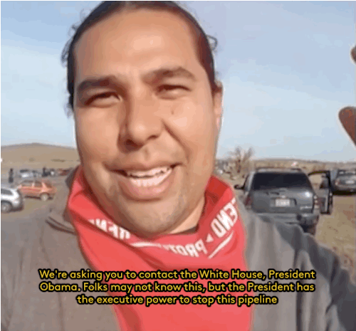 refinery29:  timetravelbypen:  quidblr:  refinery29:  Tensions are escalating at the Dakota Access Pipeline. Now one of the protestors is asking you to get involvedâ€“ even if you donâ€™t live nearby. Gifs: TheRealNews  This is something everyone needs