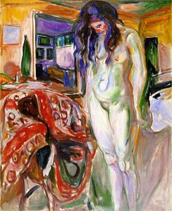 lonequixote:  Model by the Wicker ChairÂ ~Â Edvard Munch 