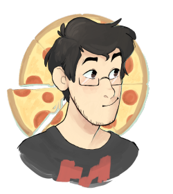 catmojis:  pizzaplier???? what??? i don’t even know why i did this i just like drawing mark and so i made this but it makes no sense at all? there’s no purpose to it it’s just mark and a floating pizza behind his head. this is what my life has