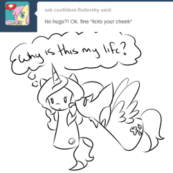 ask-peppermint-pattie:  Why do ponies keep licking me? **Oh god..