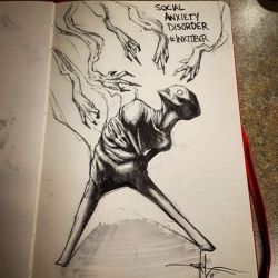 shawncossart:  Social Anxiety Disorder - day 9 of #inktober illnesses.