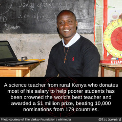 mindblowingfactz:  A science teacher from rural Kenya who donates