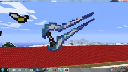 My energy sword next to my Harry Potter pixel art