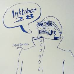 Dr.  Skull reminds us what day of Inktober it is.   #inktober