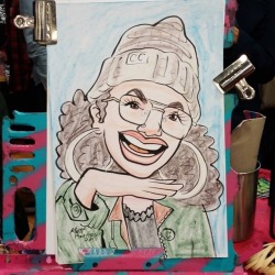 Ready to do caricatures at today’s Black Market! We’re