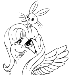 30minchallenge:A cute scene with Angel and Fluttershy. Yay!Thanks