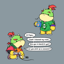 mantareyes: Casual attire Bowser Jr. and Grill Dad Bowser