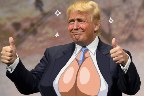 einthebusinessdeer:  unityinblack:  I did these awhile back but never posted them. That was a mistake. I can’t keep this to myself any longer. The Obama and Trump anime titties need to see the light of day.   I had to see this so everyone’s day has