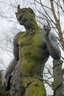 madness-and-gods:  Pan statue on the grounds of Chatsworth House,