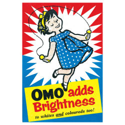 modernizor:  OMO postcard / Adds Brightness / vintage illustration