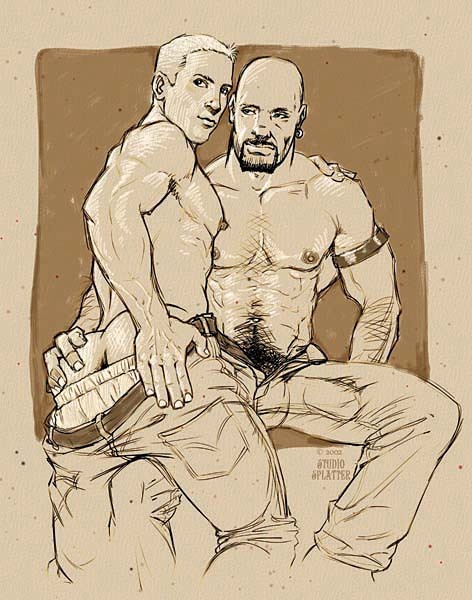 “Daddy & Slut Boy” by Sean Platter, 2003, digital print on paper, 14" x 11". 