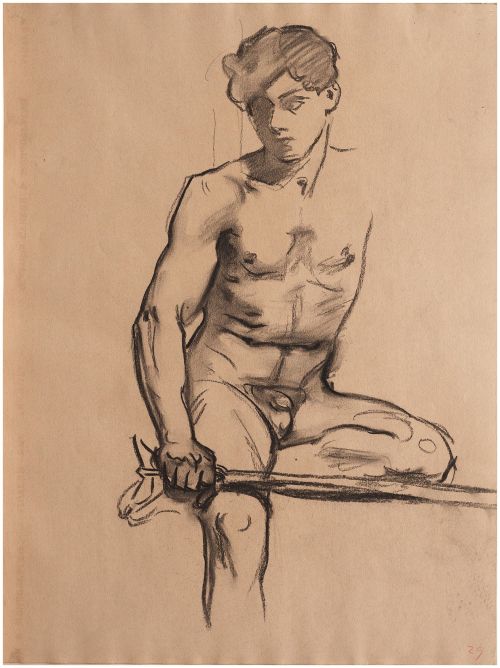 beyond-the-pale:   Study for Seated Angel, Boston Public Library