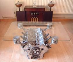 musclecardreaming:  Big Block Chevy coffee table