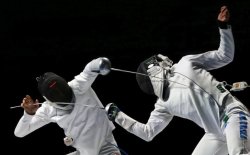 graceadee:  Switzerland’s Benjamin Steffen (L) competes against