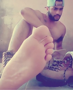 Big masculine feet