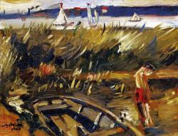 Lovis Corinth (Tapiau 1858 - Zandvoort 1925), Punt in the reeds
