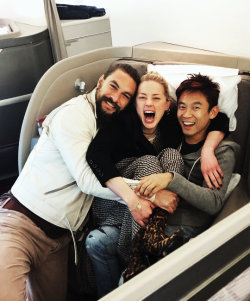 justiceleague:  “Traveling back from Manila with Aqua-fam @realamberheard