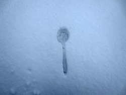 sarsenetsamuel:  I call this “I dropped a spoon in the snow”