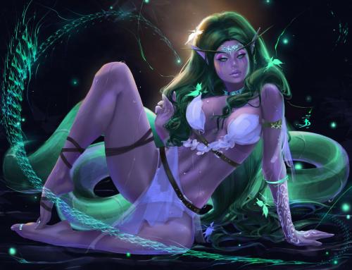 fantasy-scifi-art:  Tyrande with Snake by TattiArt  