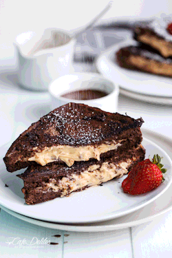 sweetoothgirl:Chocolate Brownie Peanut Butter Cheesecake Stuffed