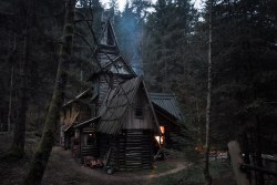 cabinporn:  A magical cabin converted from a watermill by a Serbian