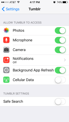 MAKE SURE YOU TURN OFF SAFE MODE FOR THE TUMBLR APP! The little