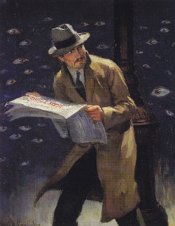   Illustration by Robert Lesser. Cover art for Detective Story