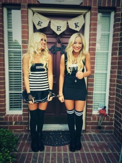 handcuffedonhalloween:  Two blonde beauties handcuffed together