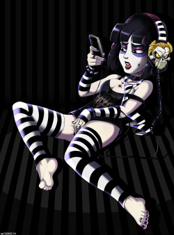 grimphantom2:  therealshadman:  I drew a more Modern verison of Lydia Van Deetz for the current “Gothtober” theme on Shadbase, see more goth themed girls there.  Nice =) 