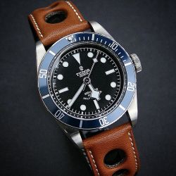 womw:  Tudor Black Bay // B & R Bands Honey Horween Rallye