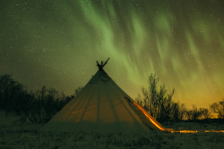 original-photographers:  Teepee under the northern lights, Finnmark,