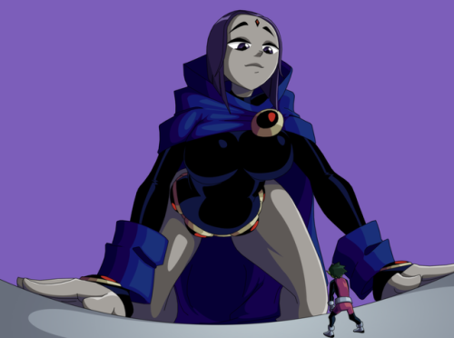 grimphantom2: ravenravenraven:  Hey everybody! I thought I would do my best to tackle a bunch of the size and POV requests I’ve gotten where we see Raven quite literally putting the “Titan“ in Teen Titan. I especially had fun with the POV ones.