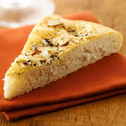 bhgfood:  Swiss Cheese-Almond Flatbread: This loaf is full of