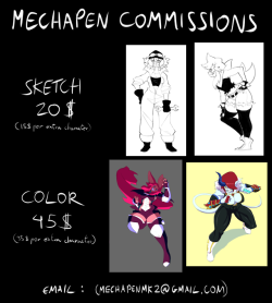 mechapen:    Opening commissions again! thanks for sharing this